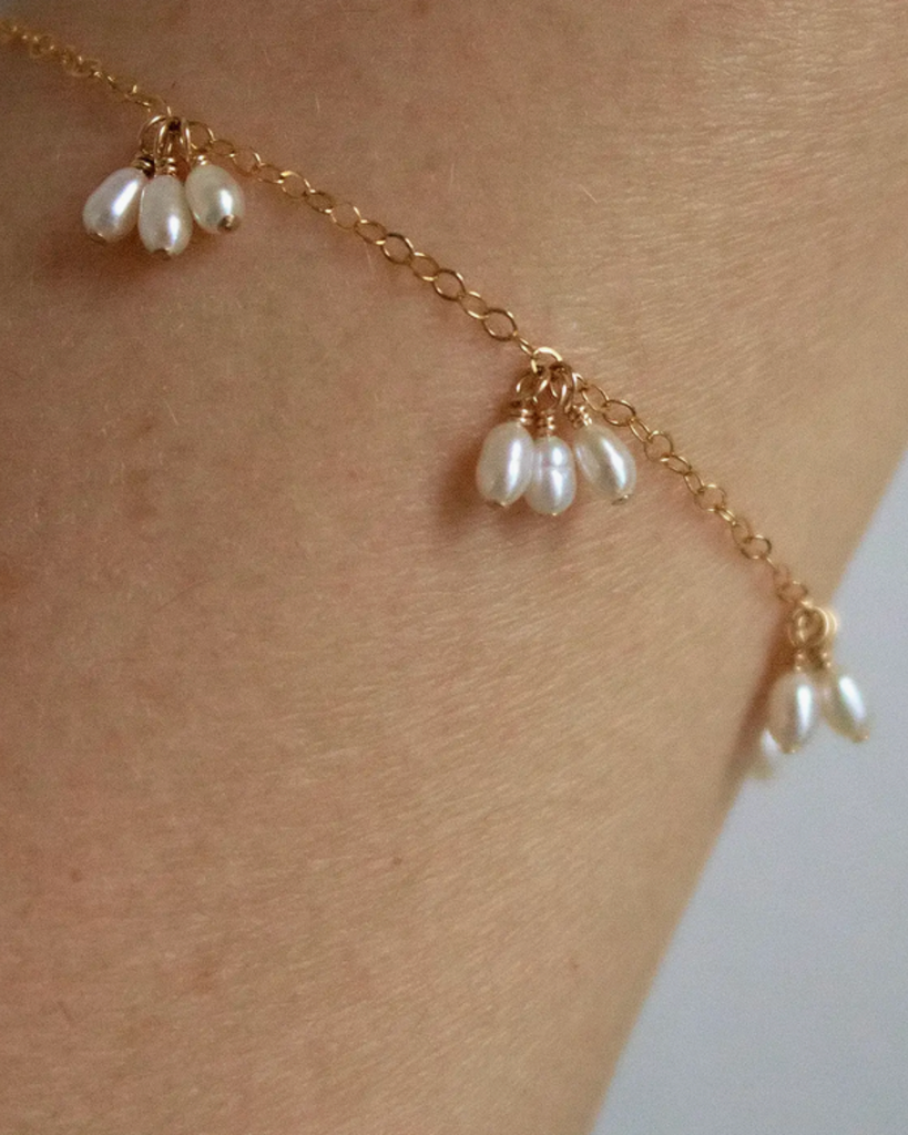 Pearl Trio Droplet Bracelet | 14k Gold Filled